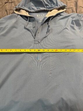 BYLT PREMIUM BASICS drop cut hooded henley XXL